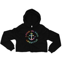 LONG ISLAND LIFESTYLE TIE DYE CROP HOODIE