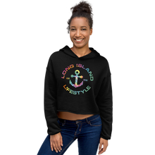 LONG ISLAND LIFESTYLE TIE DYE CROP HOODIE