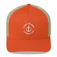 Long Island island snap back orange