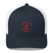 RED LONG ISLAND LIFESTYLE TRUCKER HAT