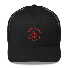 RED LONG ISLAND LIFESTYLE TRUCKER HAT