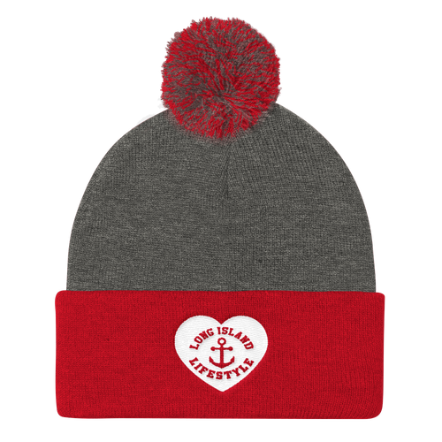 Lifestyle Heart Pom Pom Knit Cap