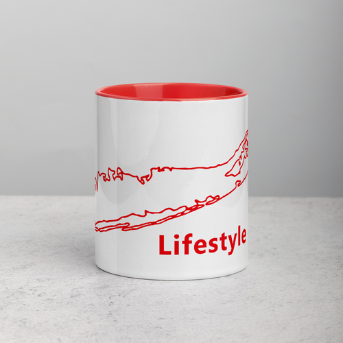 RED LONG ISLAND LIFESTYLE MUG